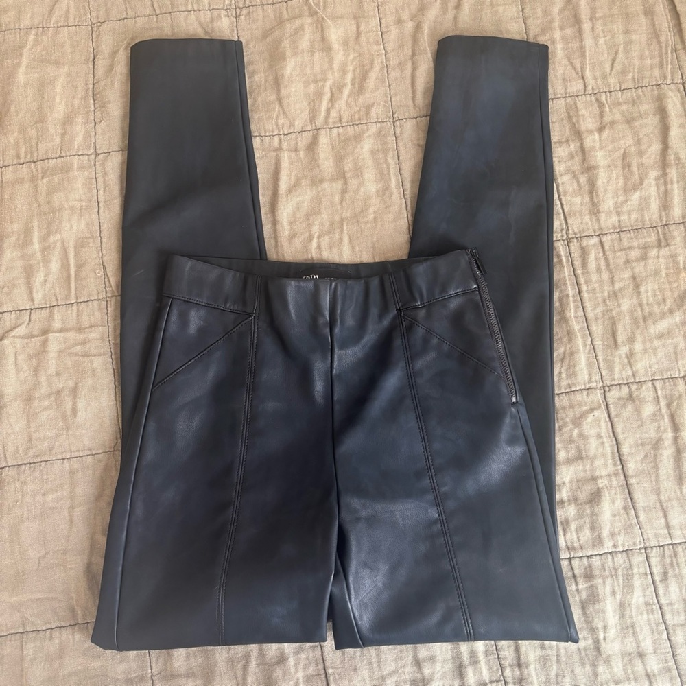 Zara Black Leather-Style Skinny Trousers